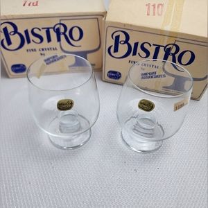 Vintage Bistro Bohemian Fine Crystal Water Goblets-NEW SET OF 8 (2 Boxes)
